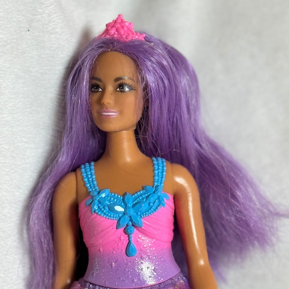 Barbie Dreamtopia Royal Doll Purple Hair, Sparkly Bodice, Turq Necklace, Crown